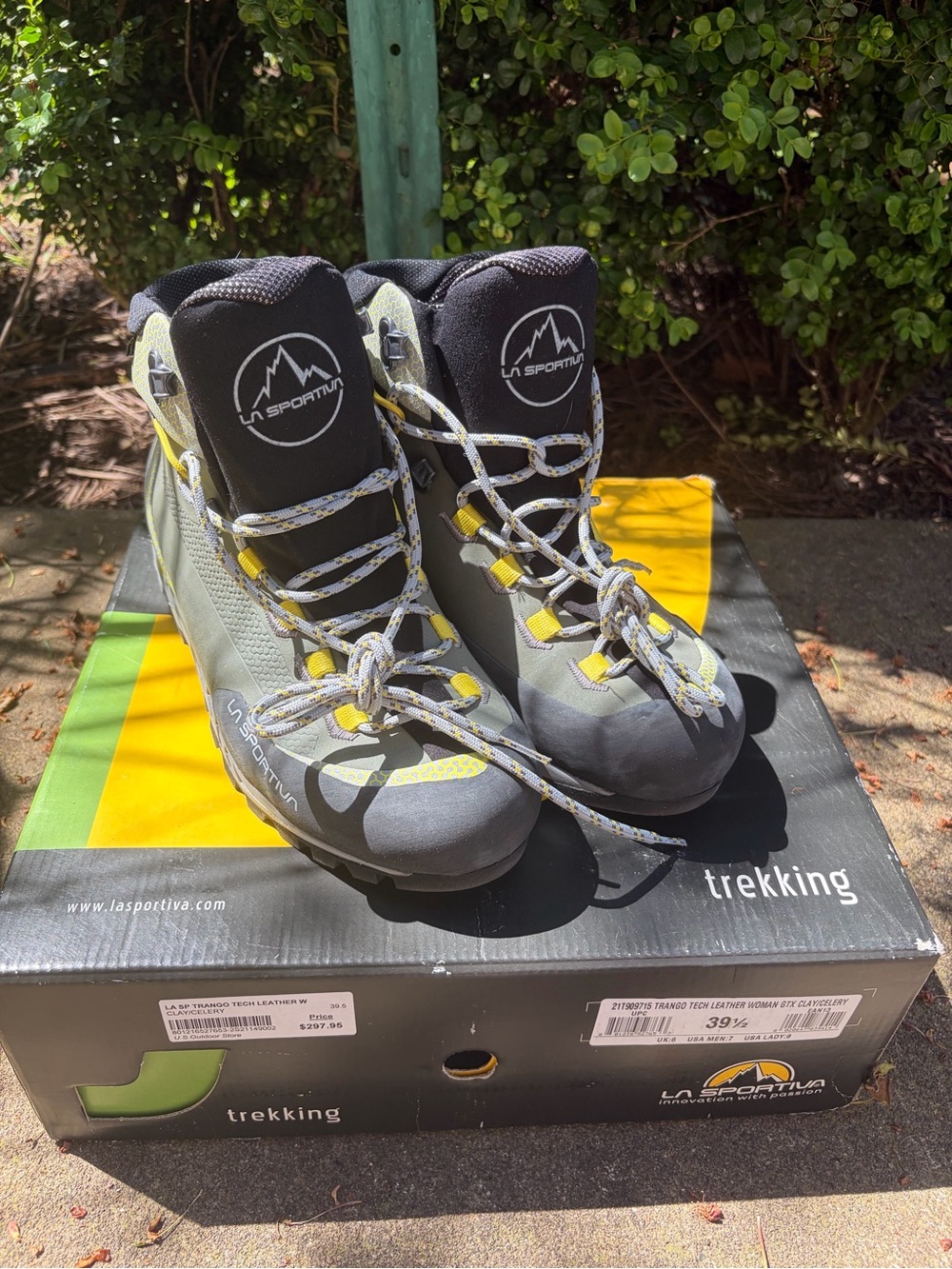 X LA SPORTIVA Trango Tech Leather GTX Hiking Boots Womens 8 UK 6 39.5 ClayCelery
